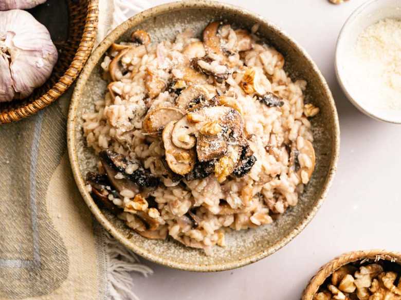 Walnuss-Pilz-Risotto