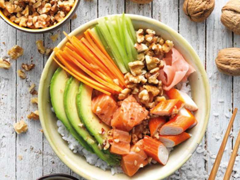 Walnuss-Sushi-Bowl