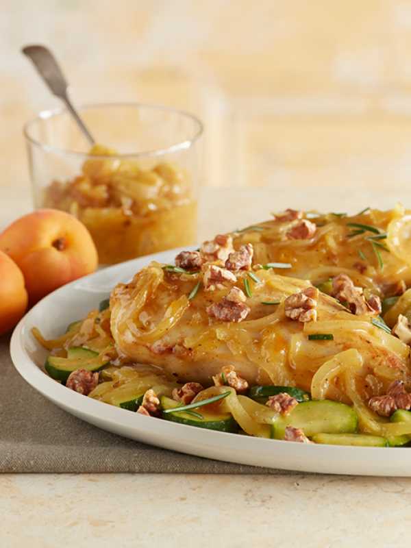Würziges Aprikosen-Walnuss Hühnchen